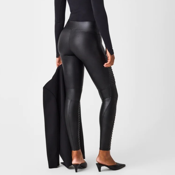 NWOT SPANX FAUX LEATHER MOTO LEGGING - Picture 2 of 3